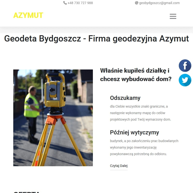 Pomiary geodezyjne dla Klientów z Bydgoszczy