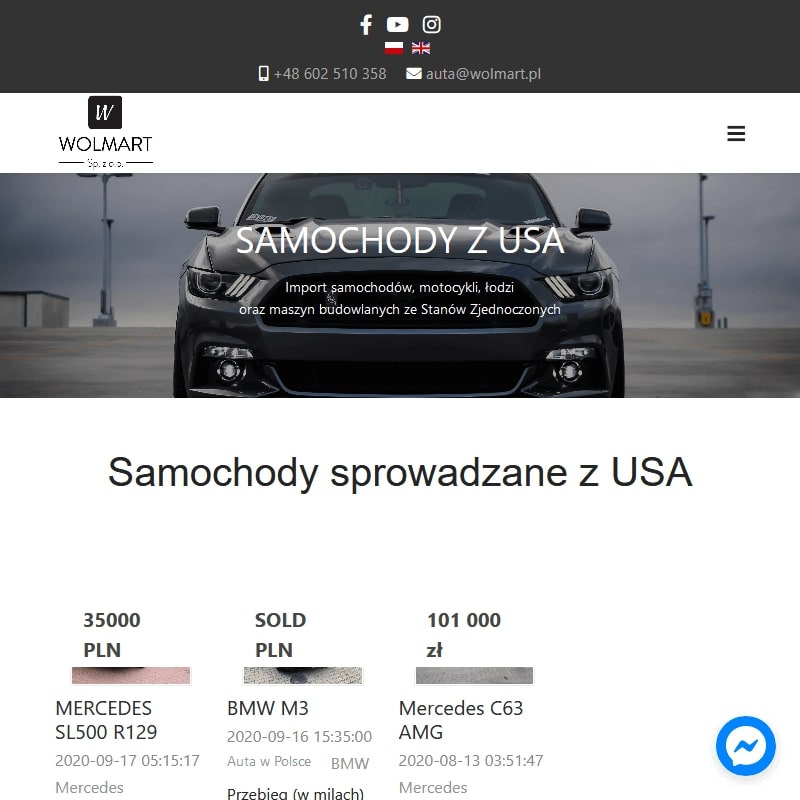 Powypadkowe samochody importowane z USA