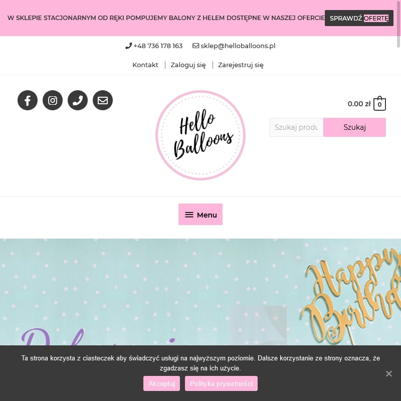 Girlandy balonowe i konfetti