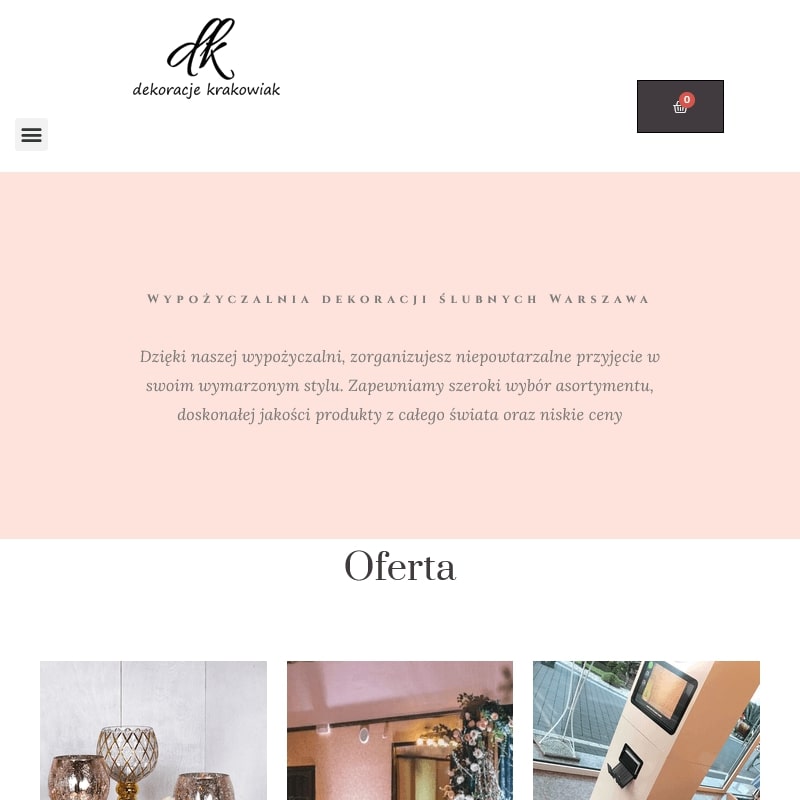 Wynajem dekoracji ślubnych i obrusów