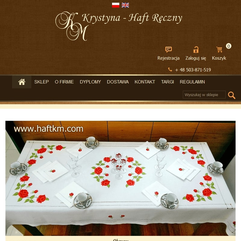 Ręcznie haftowane serwetki obiadowe