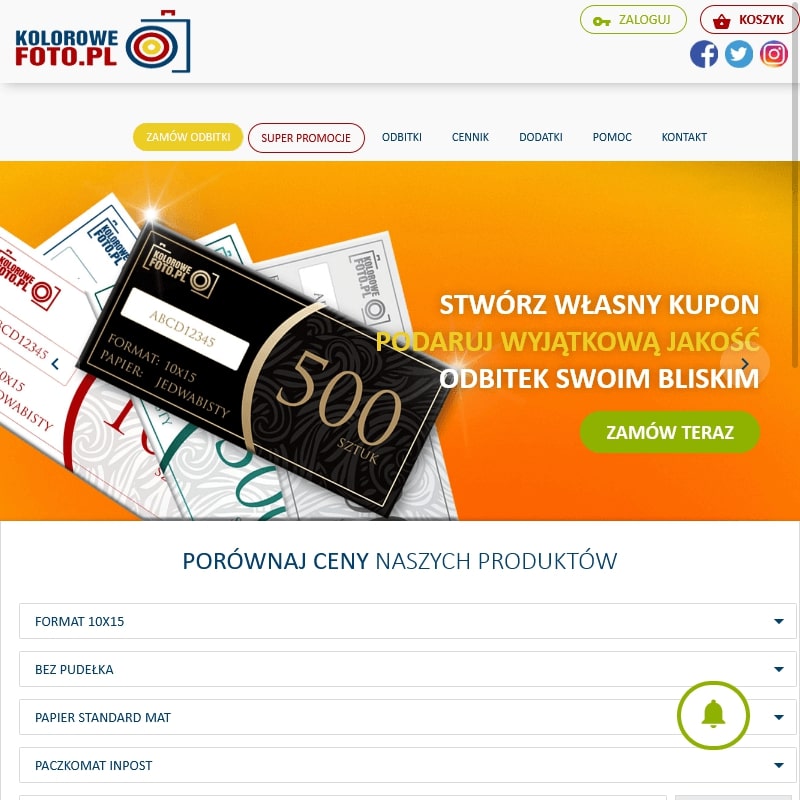 Wywoływanie zdjęć przez Internet