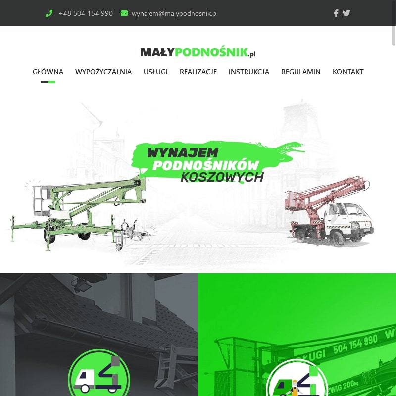 Wynajem podnośników koszowych