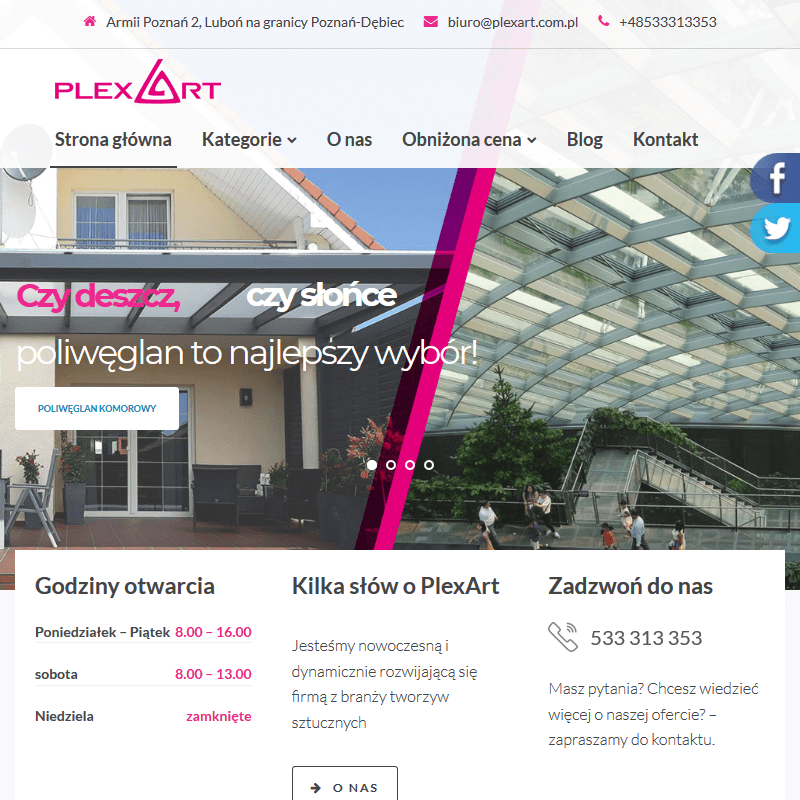 Wyroby z poliwęglanu komorowego i litego